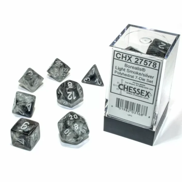 Chessex Borealis Smoke/silver (7 Die-set)