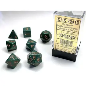 Chessex Opaque Dusty Green/copper (7-Die set)