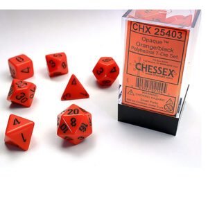 Chessex Opaque Orange/black (7-Die set)