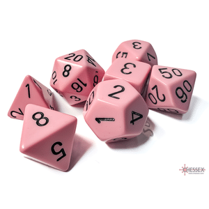 Chessex Opaque Pastel Pink/black (7-Die set)