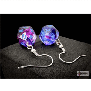 Chessex Hook Earrings Nebula Nocturnal Mini-Poly d20 Pair
