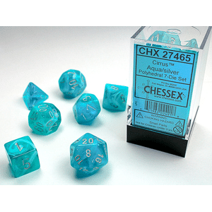 Chessex Cirrus Aqua/silver (7-Die set)